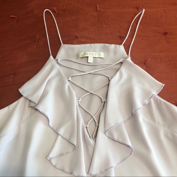 Wayf Lace-Up Ruffle Cami - Picture 3 of 8